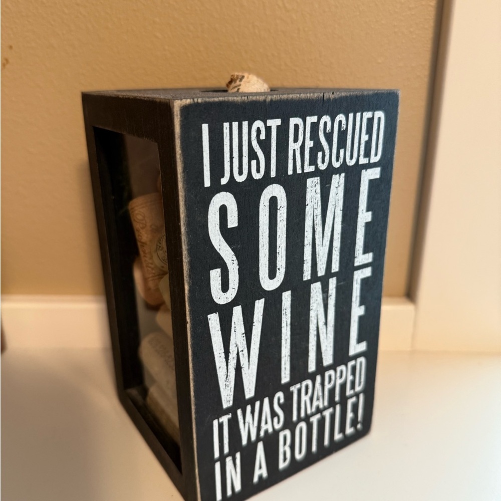 Black and White Wine Cork Holder Box